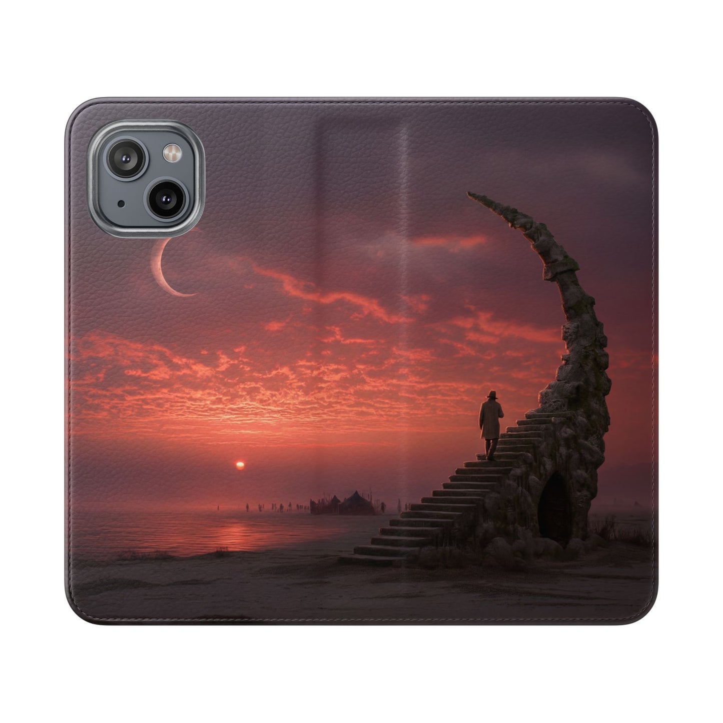Twilight Sentinel Flip Cases – Moonlit Stairway to the Horizon