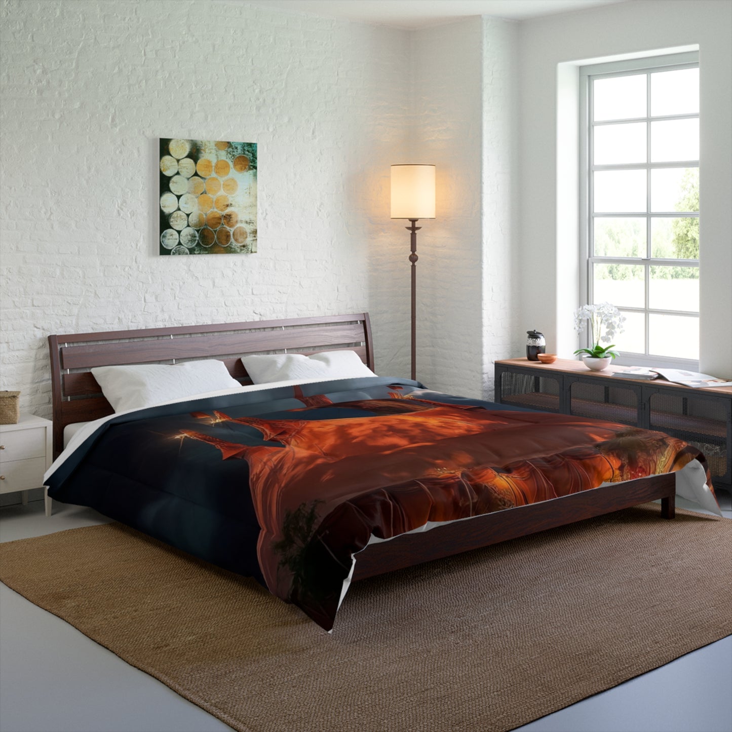 Crimson Circus Tent Comforter – Midnight Carnival Dreamscape