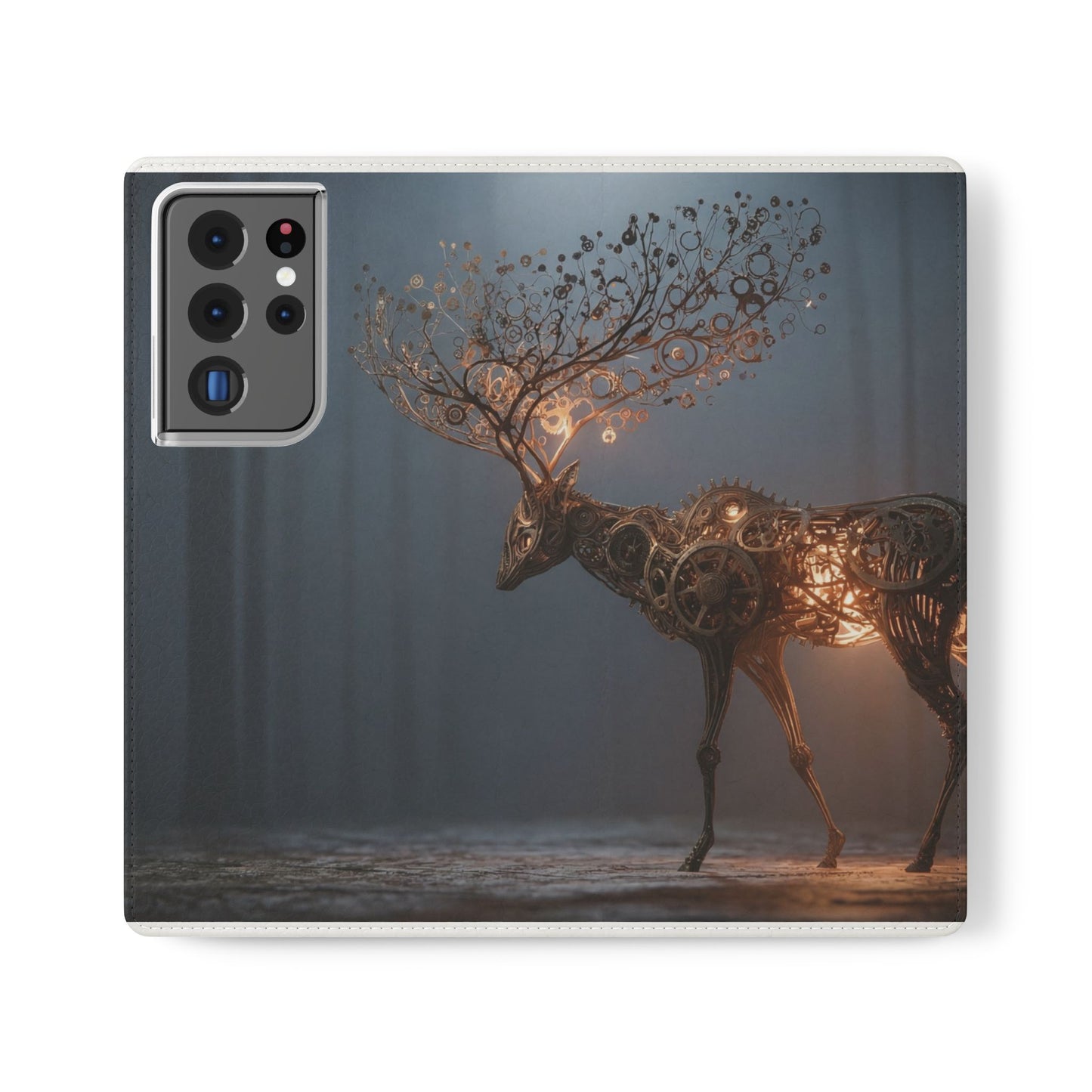 Mechanical Deer Flip Cases – Gears and Twilight Forest Guardian