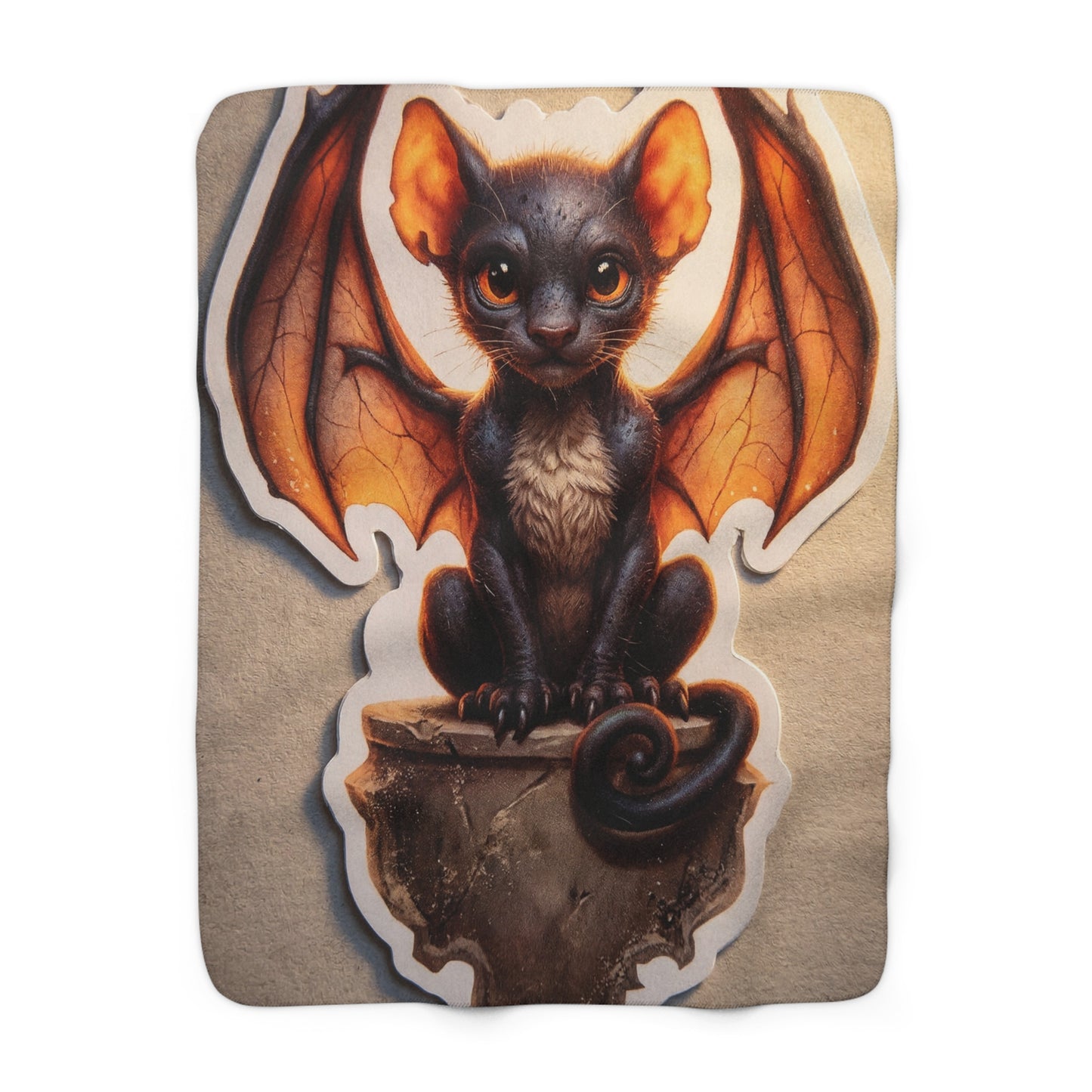 Ember Wing Batcat Sherpa Fleece Blanket – Twilight Guardian Sticker Art
