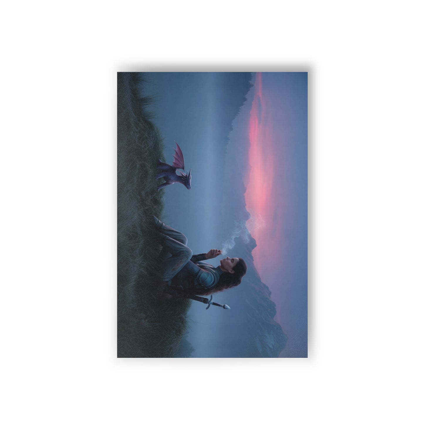 Sentinel & Dragon Postcards (10pcs) – Twilight Rest at the Edge of Mist