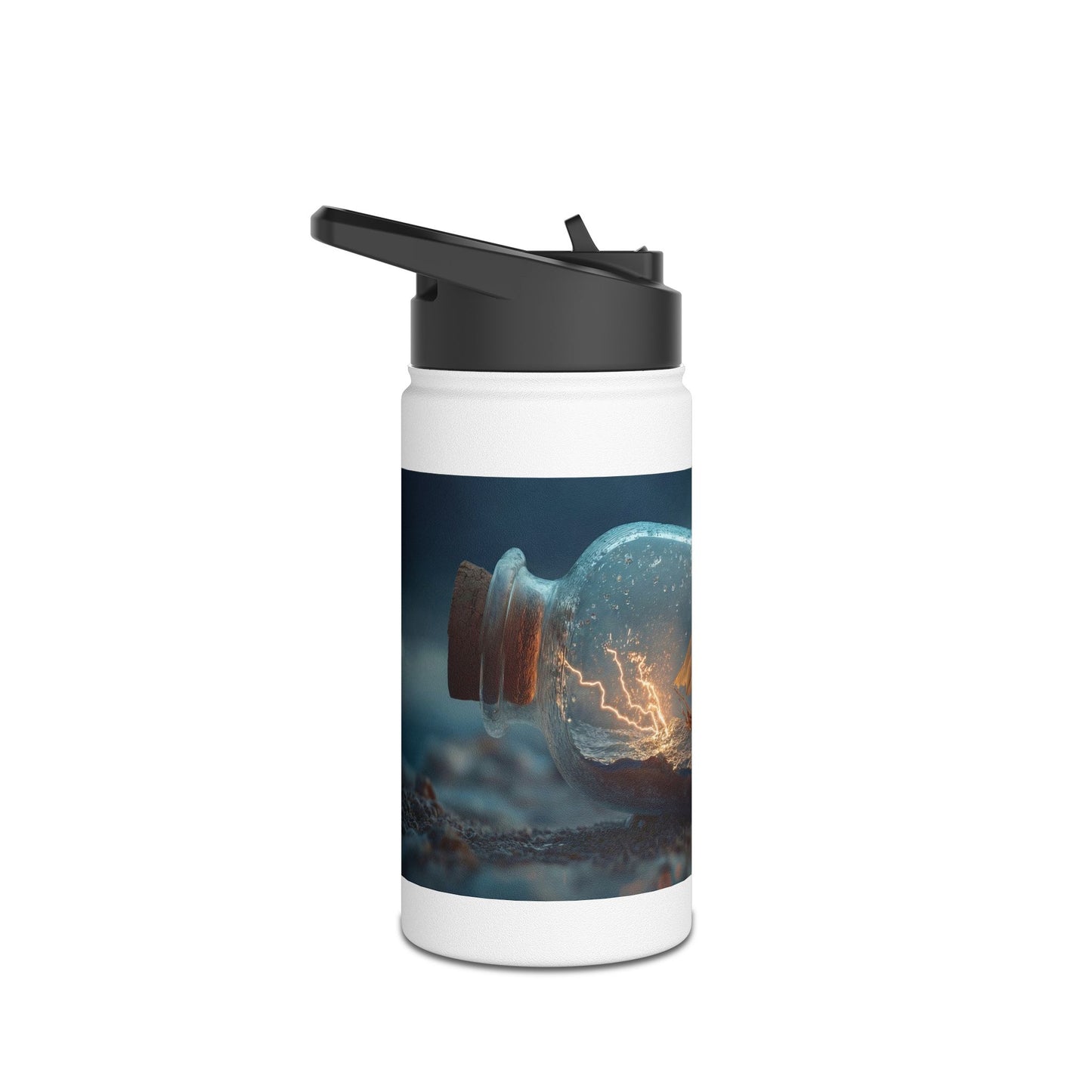 Storm-Sailed Ship in Bottle Water Bottle – Pocket-Sized Tempest Adventure