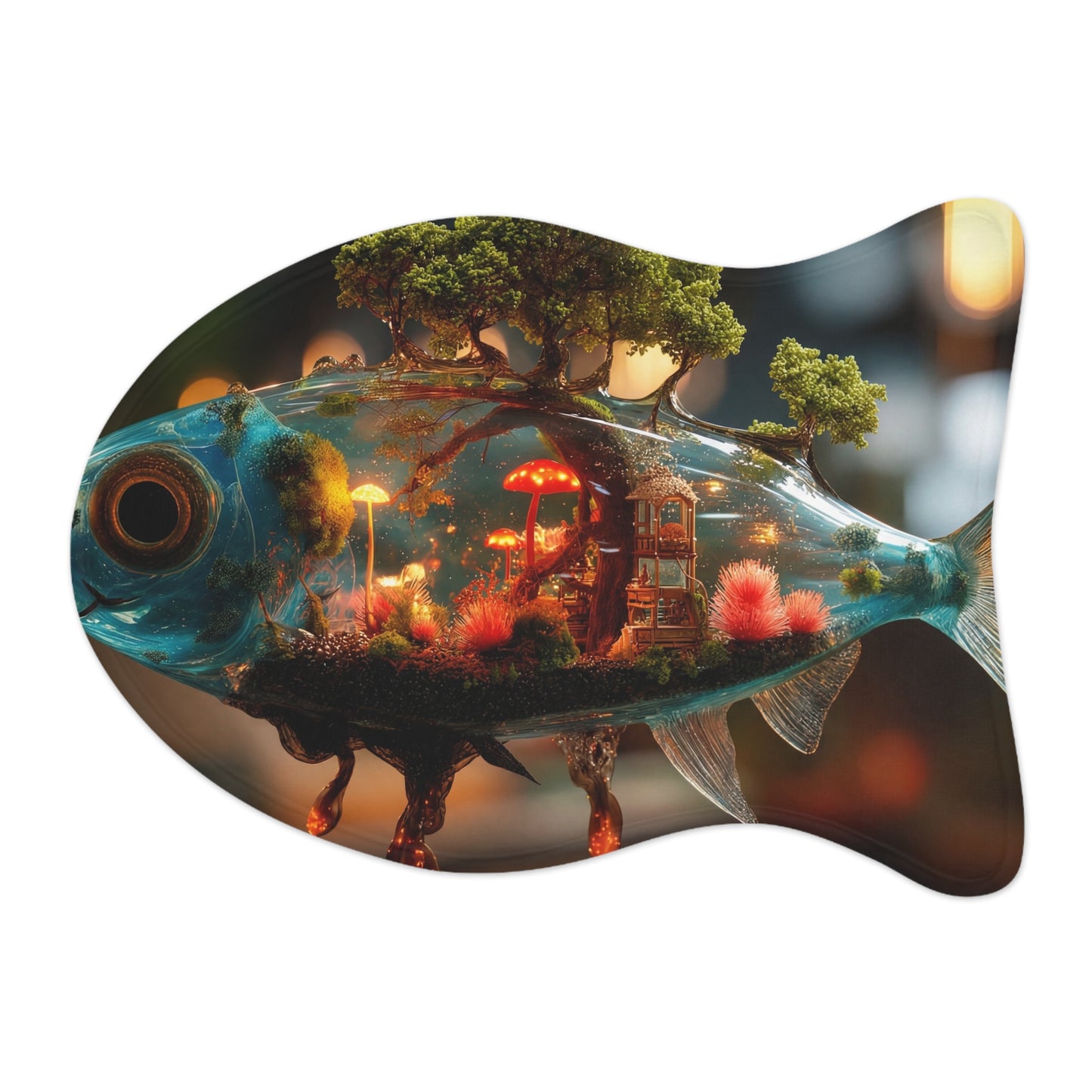 Enchanted Forest Fish Pet Feeding Mats – Liquid Twilight Sanctuary