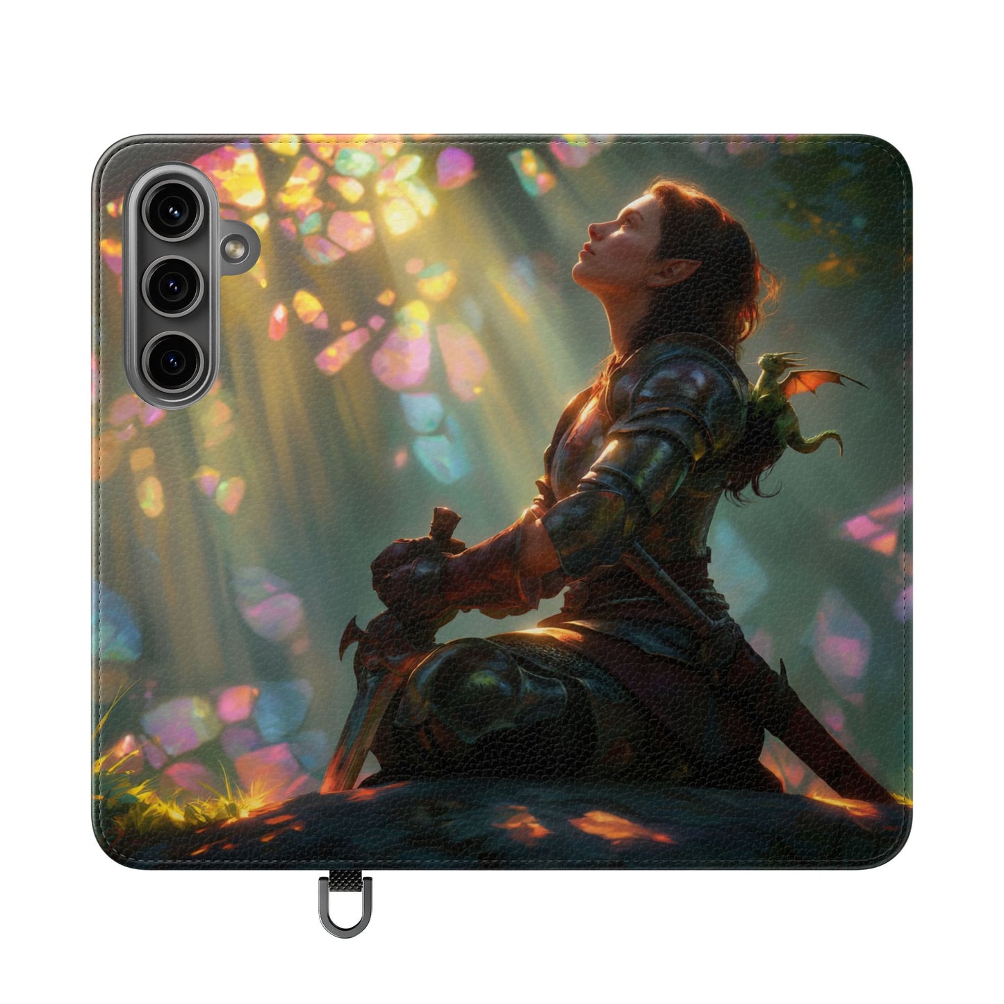Crystal Grove Sentinel Flip Cases – Iridescent Forest Dawn Guardian
