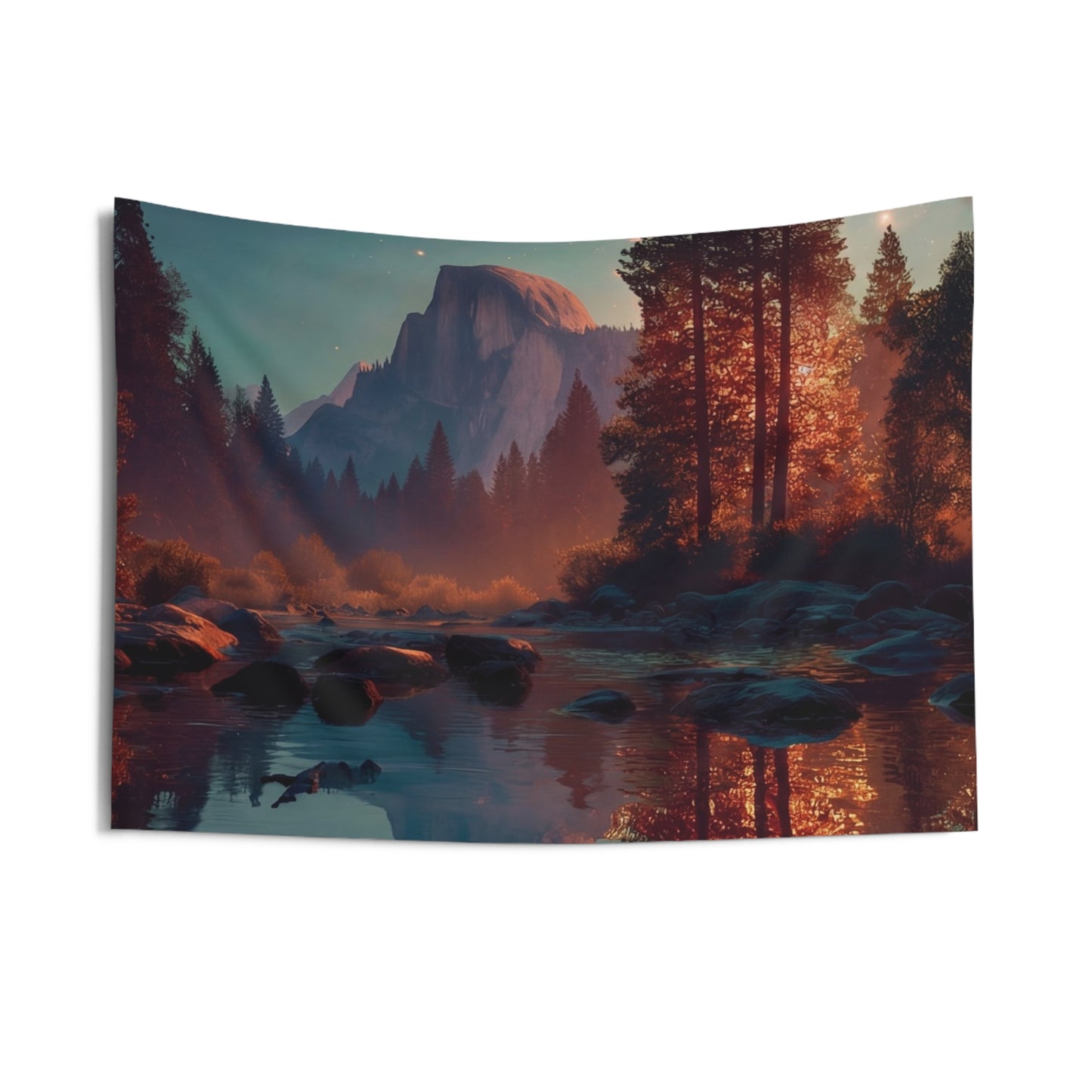 Starlit River Reflection Tapestry – Half Dome’s Whispering Waters