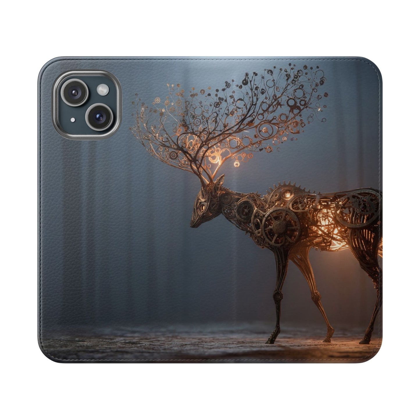 Mechanical Deer Flip Cases – Gears and Twilight Forest Guardian