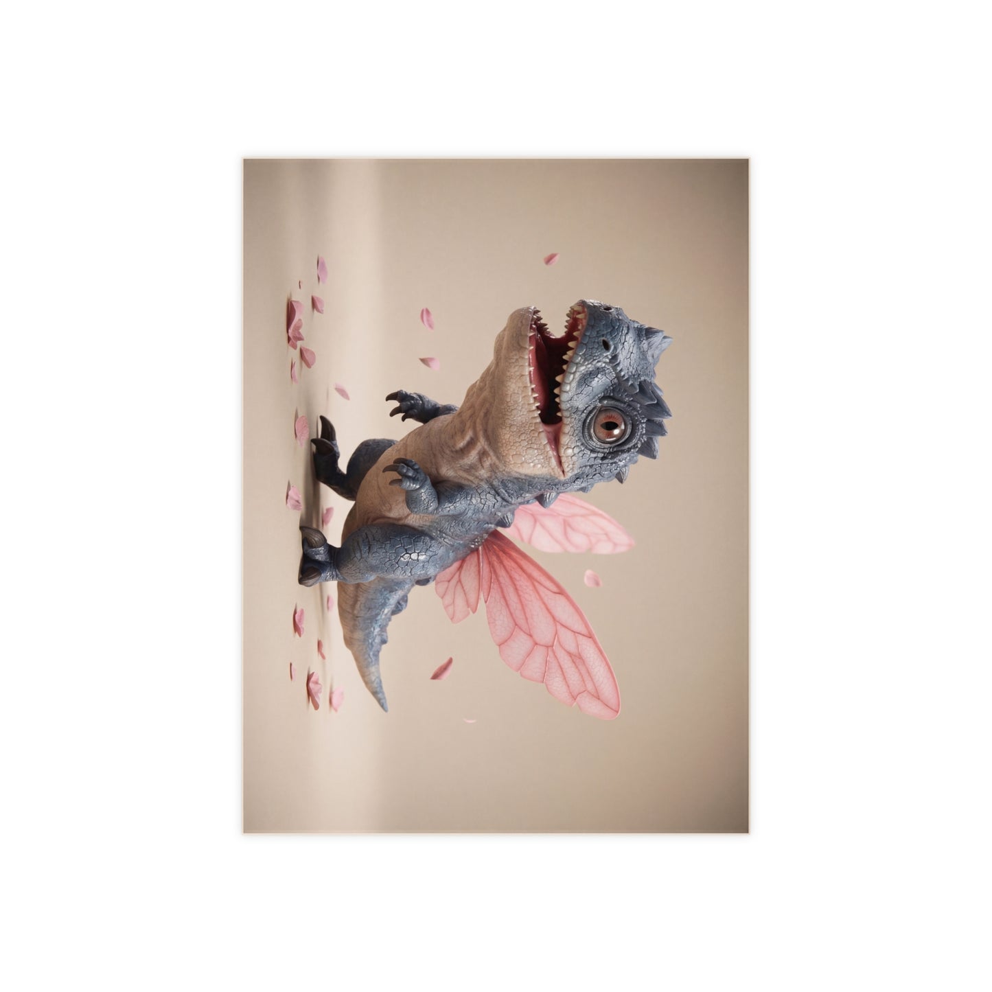 Fairy-Tailed Dinosaur Ceramic Photo Tile – Whimsical Garden Guardian