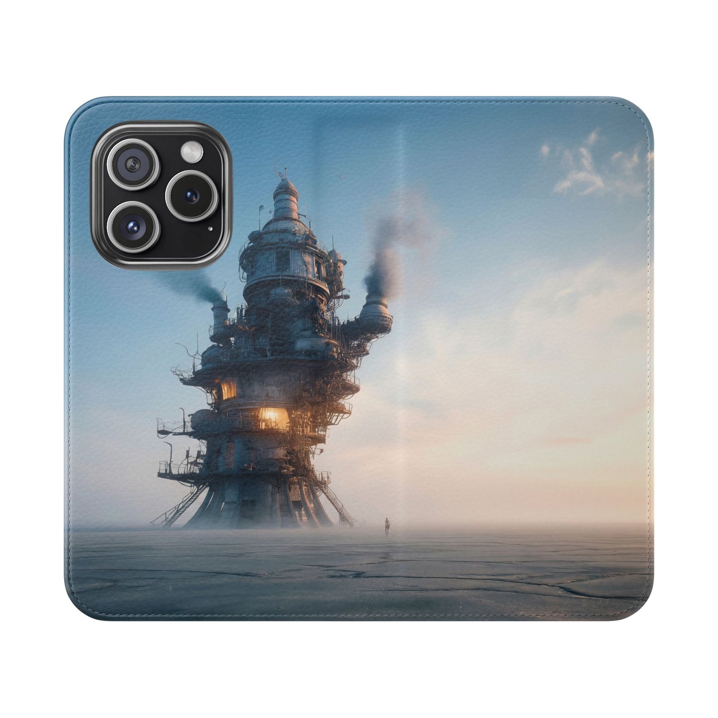 Steam-Stack Tower Flip Cases – Industrial Dawn Sentinel