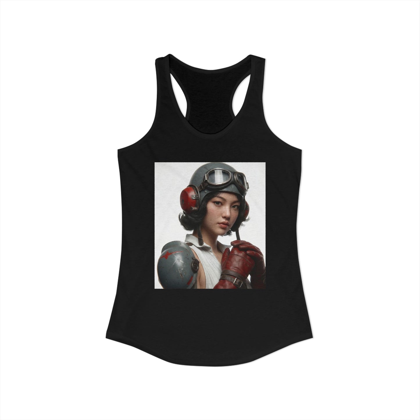 Aviator Pilot Women's Ideal Racerback Tank – Rustic Leather Flight Ready
