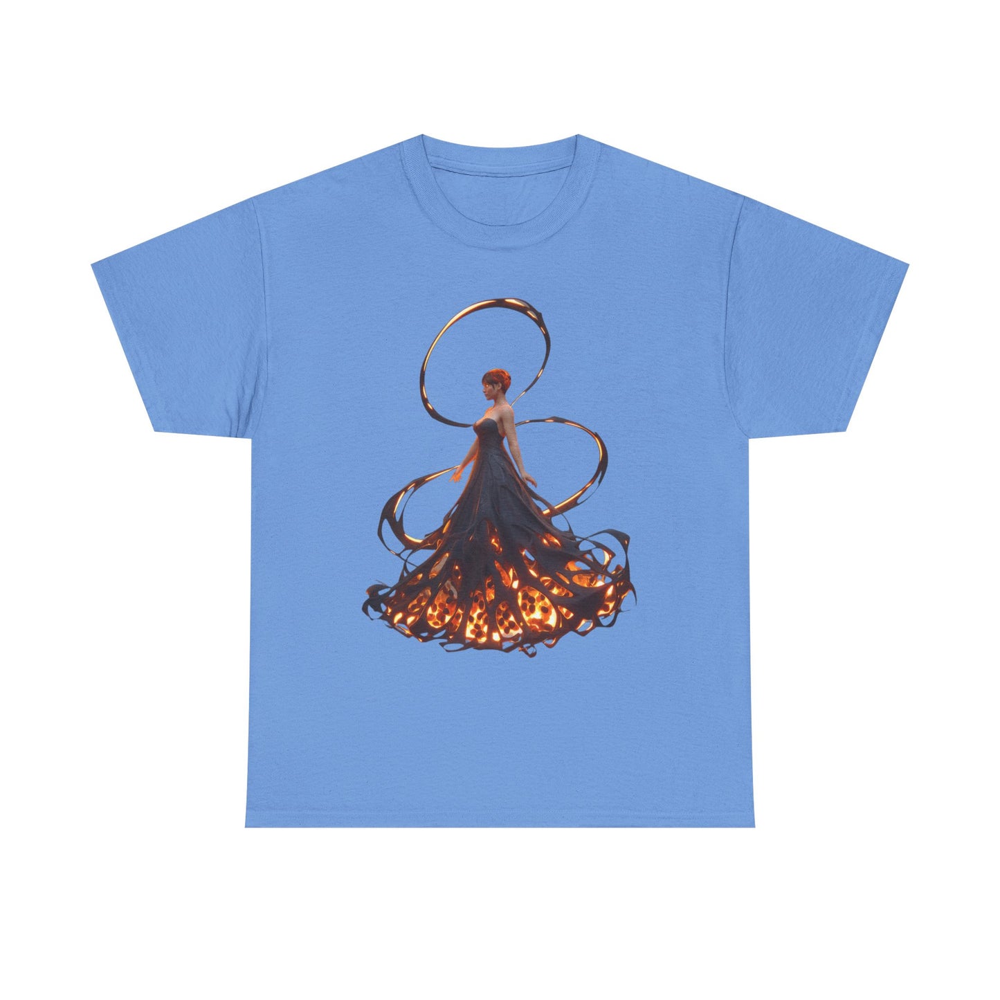 Ember-Winged Sentinel Tee – Molten Halo and Glowing Lattice Design