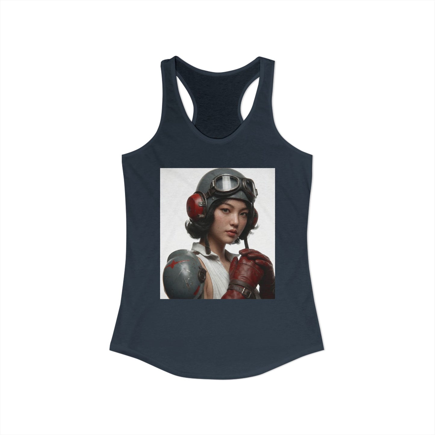 Aviator Pilot Women's Ideal Racerback Tank – Rustic Leather Flight Ready