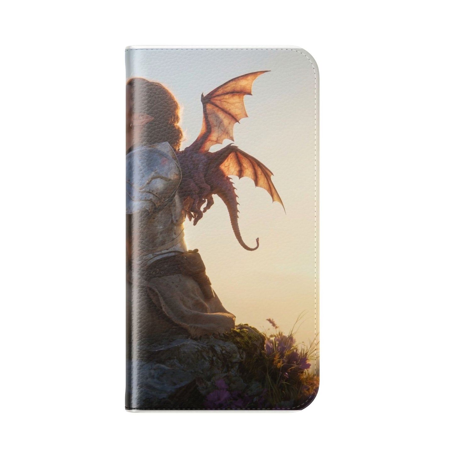 Dragon Knight Flip Cases – Sunlit Sentinel with Mini Drake and Sword