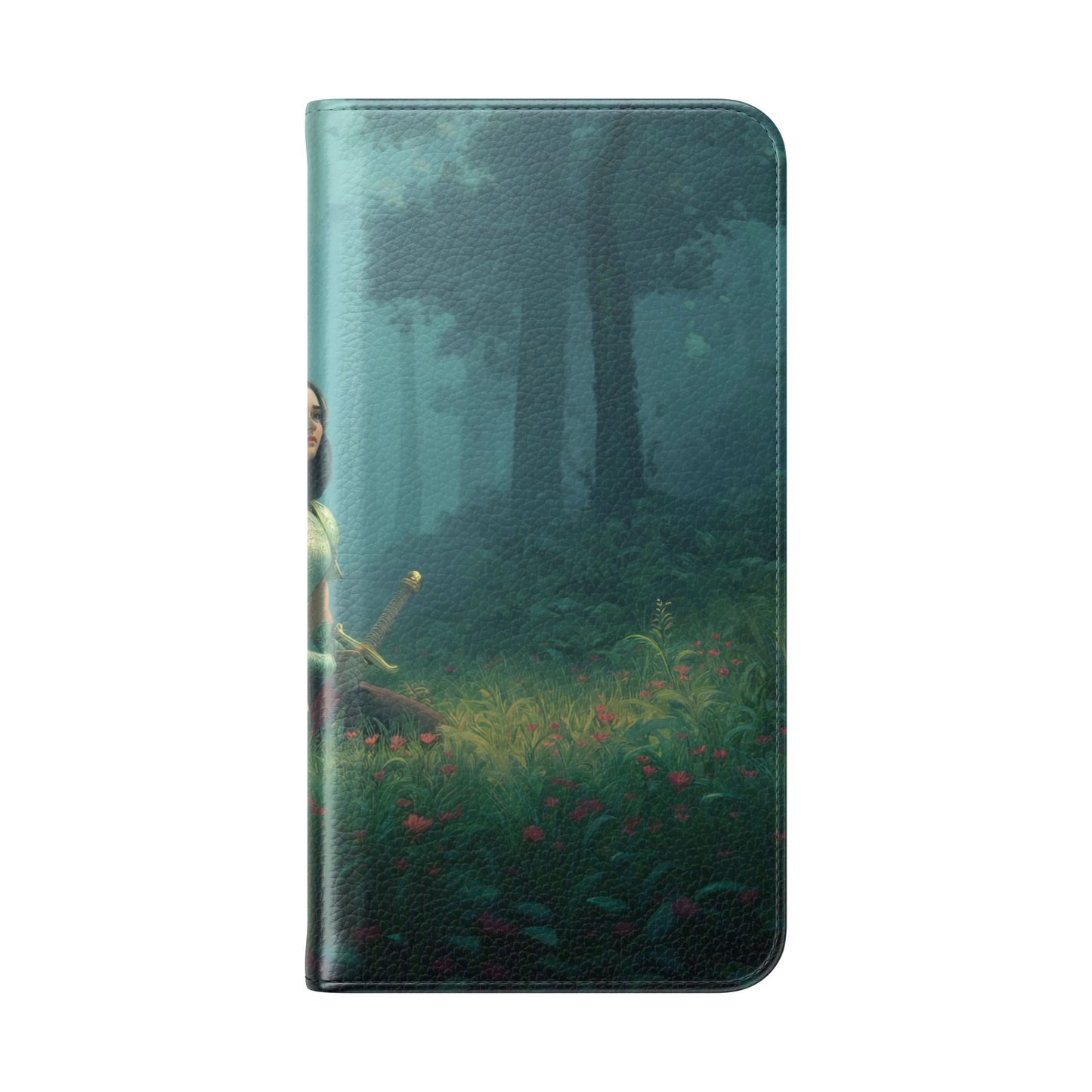 Woodland Sentinel Flip Cases – Green Knight in Misty Grove
