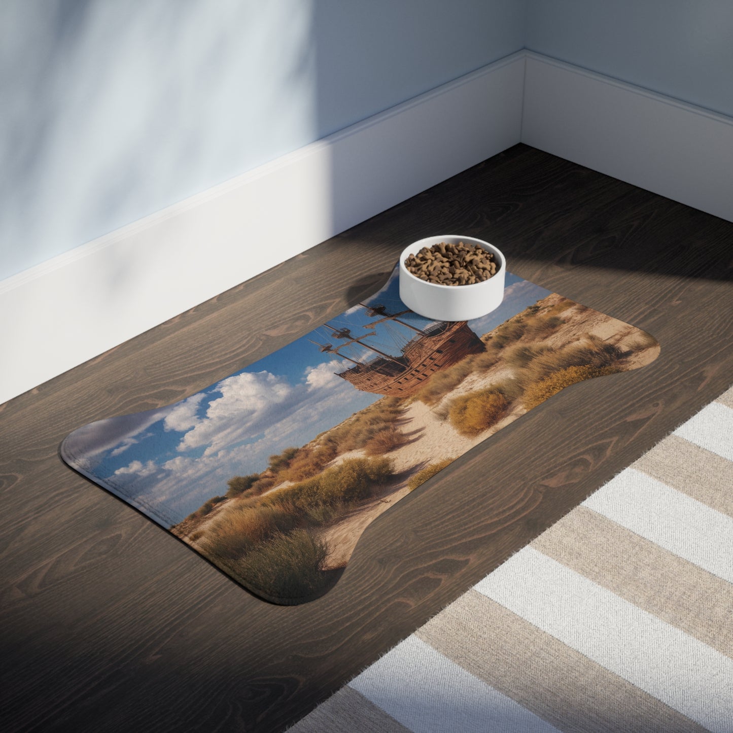 Desert Shipwreck Pet Feeding Mats – Timeless Maritime Legend Art