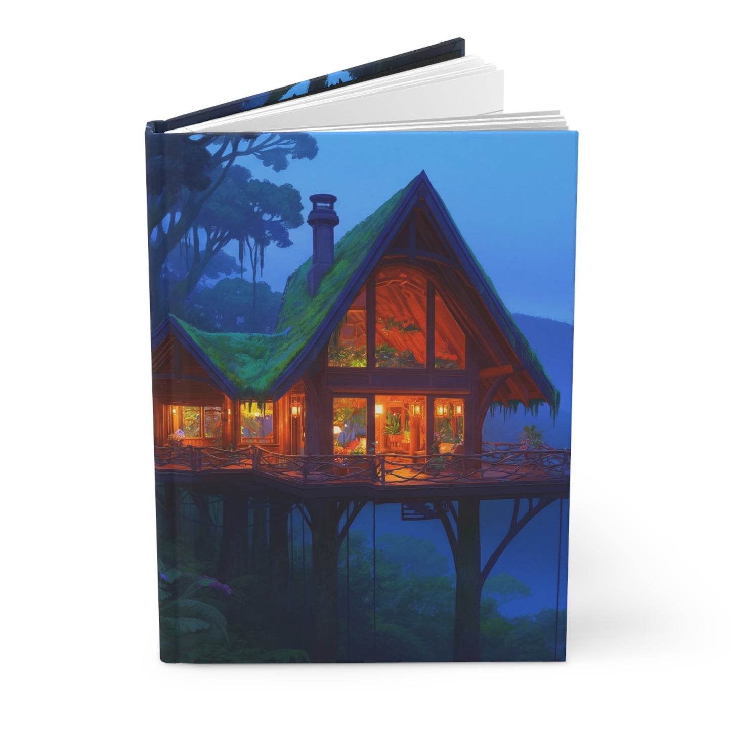Whispering Jungle Treehouse Journal Matte – Warm Light in the Emerald Depths