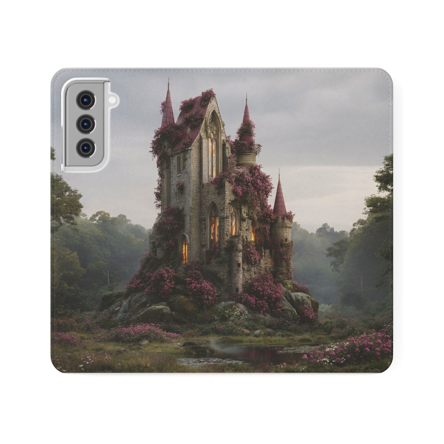 Blossom Spire Flip Cases – Pink Ivy Gothic Castle Cover