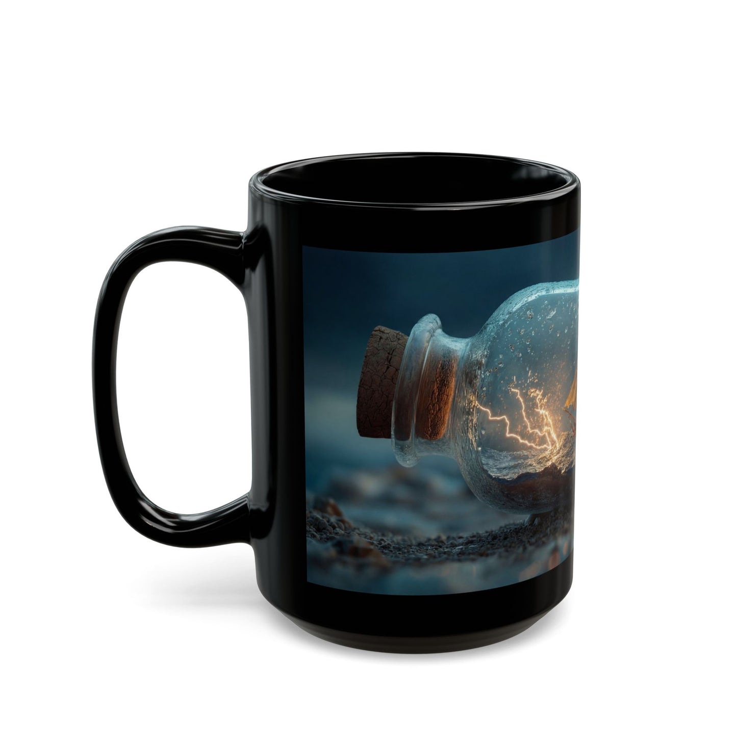 Storm-Sailed Ship in Bottle Mug – Captured Gale on a Glass Sea