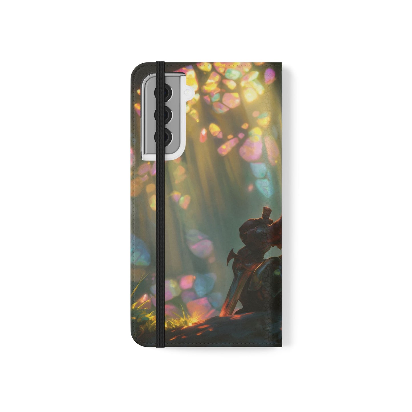Crystal Grove Sentinel Flip Cases – Iridescent Forest Dawn Guardian