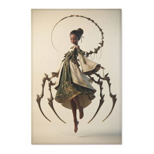 Spider Sentinel Area Rug – Moonlit Silk and Iron Arachnid