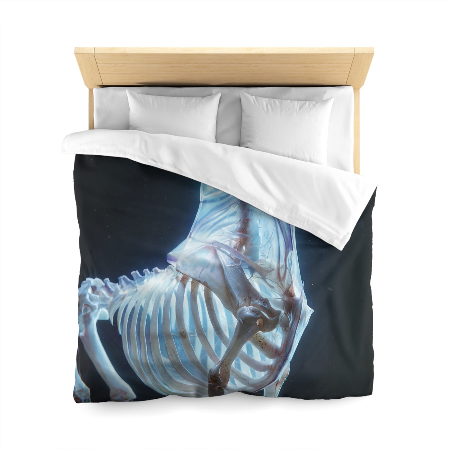 Celestial Unicorn Skeleton Duvet Cover – Ethereal Bone Dreamscape