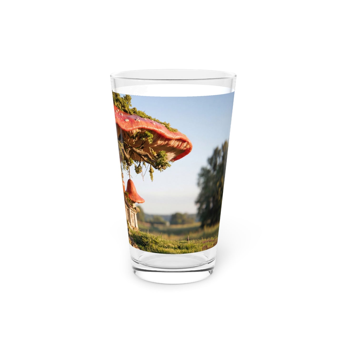 Mushroom Cottage Pint Glass, 16oz – Whimsical Forest Haven