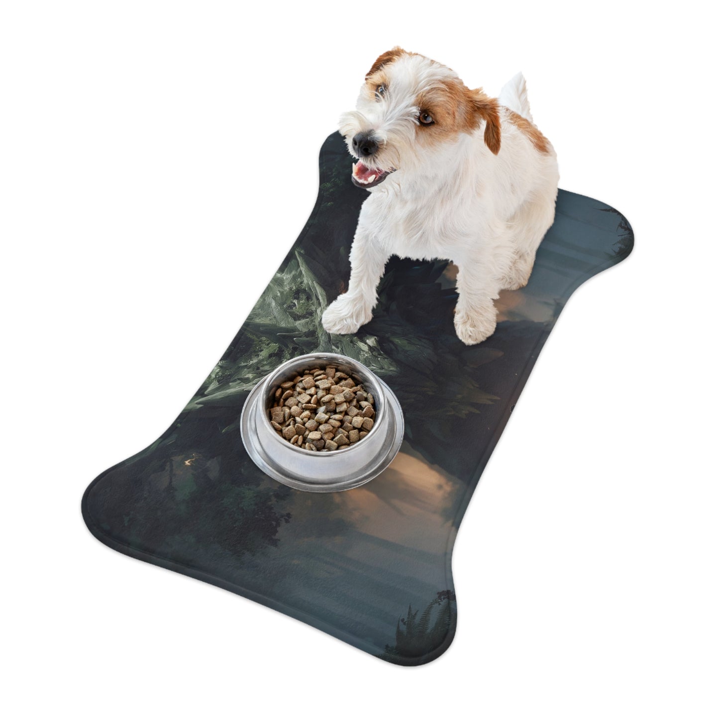 Ancient Dragon Sentinel Pet Feeding Mats – Moss-Grown Forest Guardian