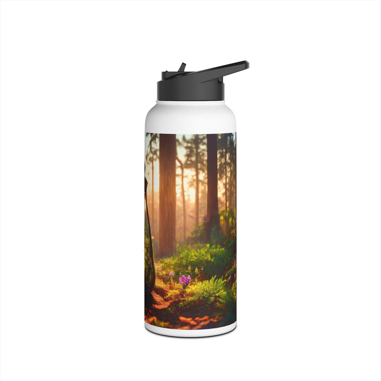 Forest in a Bottle Stainless Steel Water Bottle – Sunlit Miniature Wilderness