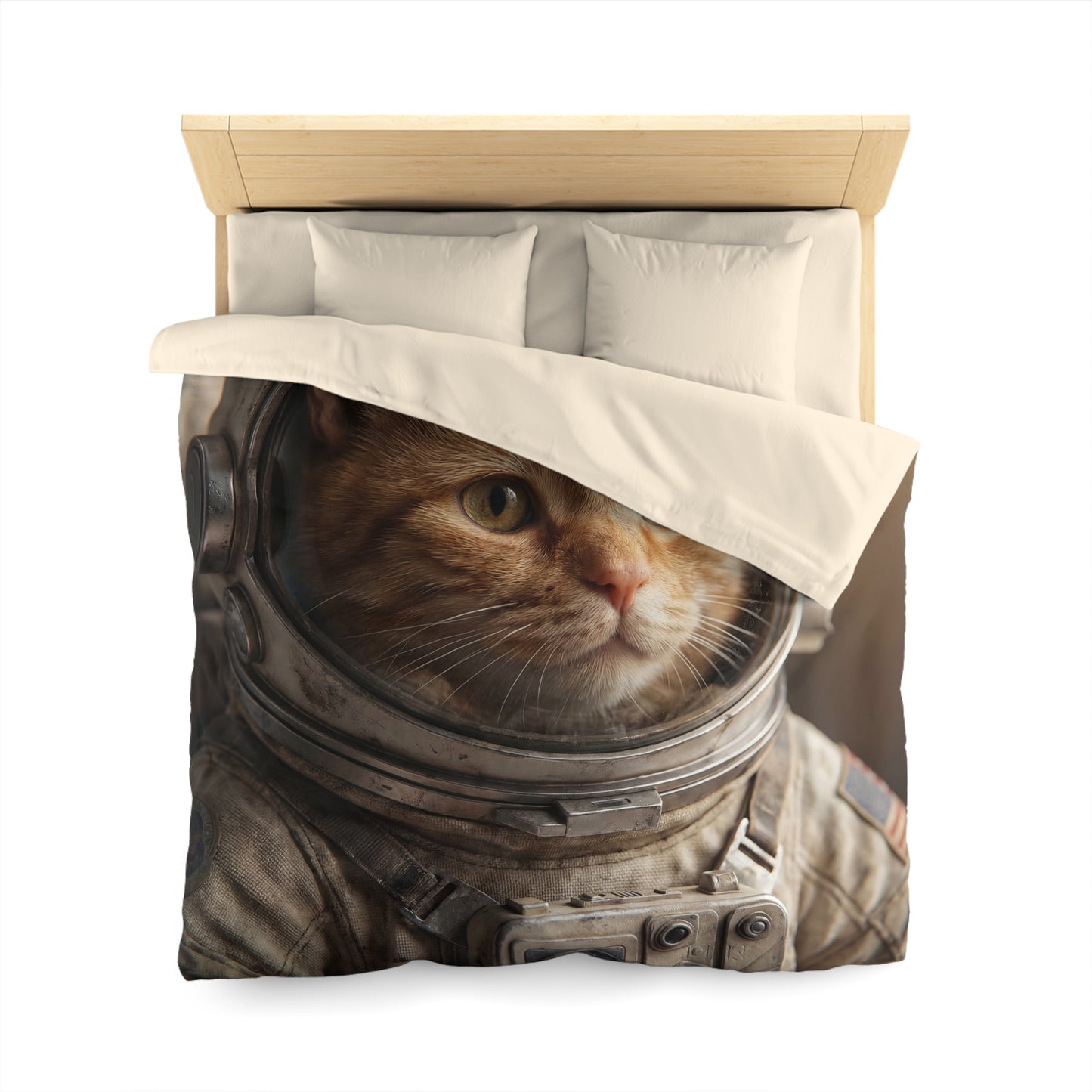 Astronaut Cat Microfiber Duvet Cover – Whiskers in the Starscape