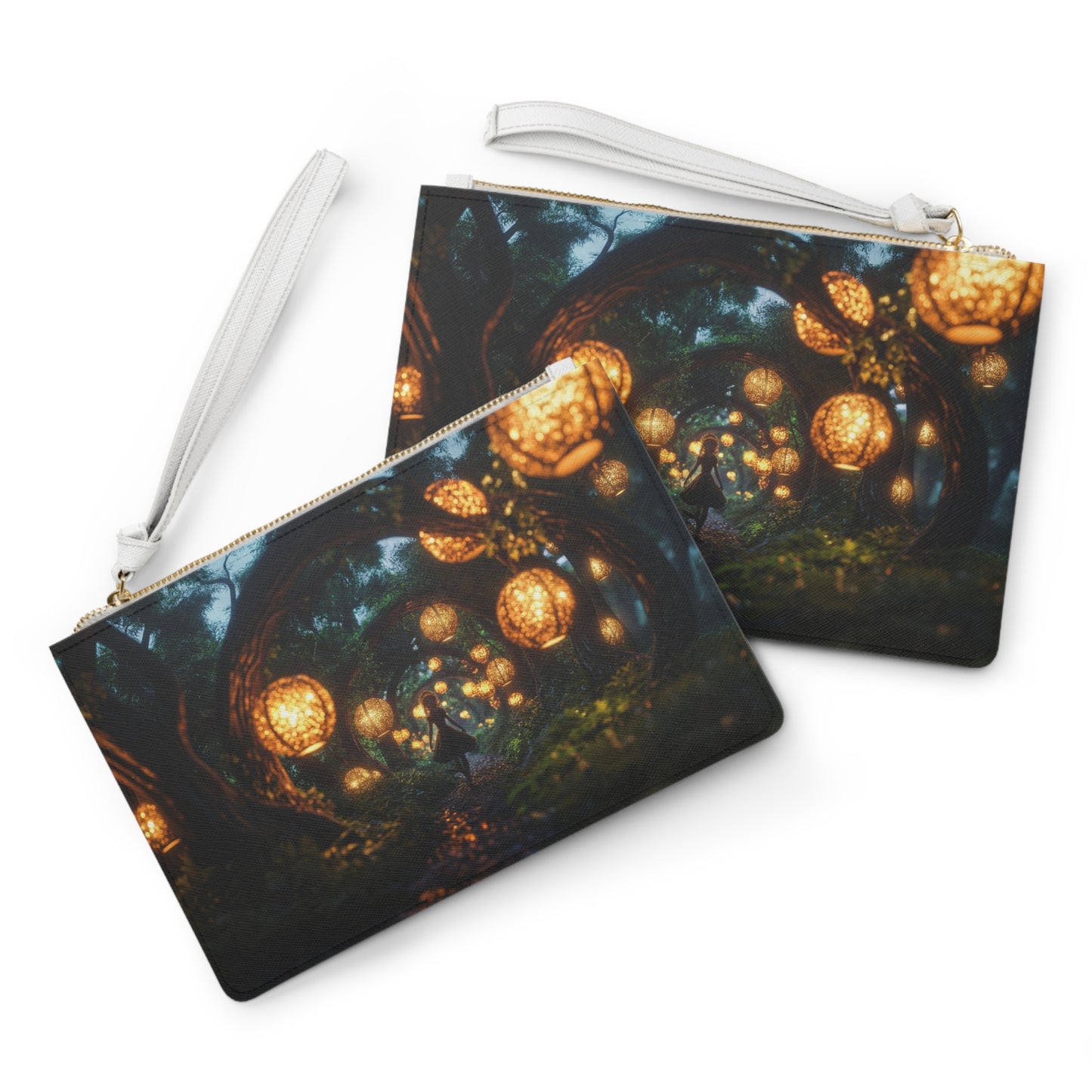 Luminous Lantern Archway Clutch Bag – Whispering Forest Pathway