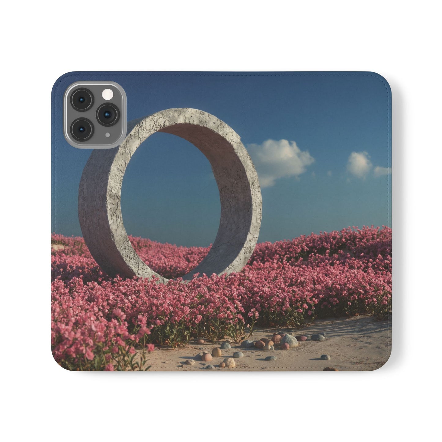 Stone Circle Flip Cases – Pink Flower Field Monument