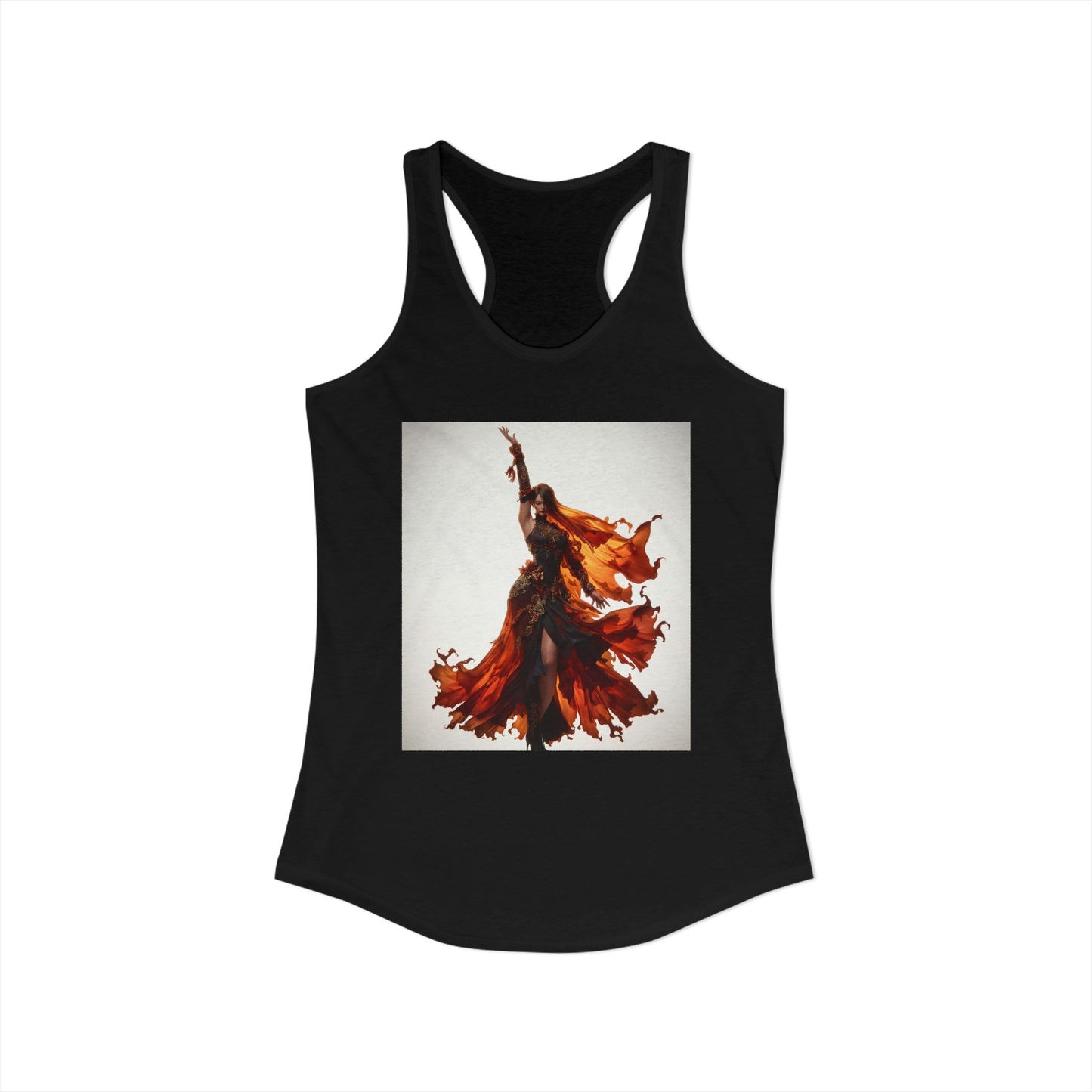 Phoenix Flame Women's Ideal Racerback Tank – Ember & Gold Dancer Design