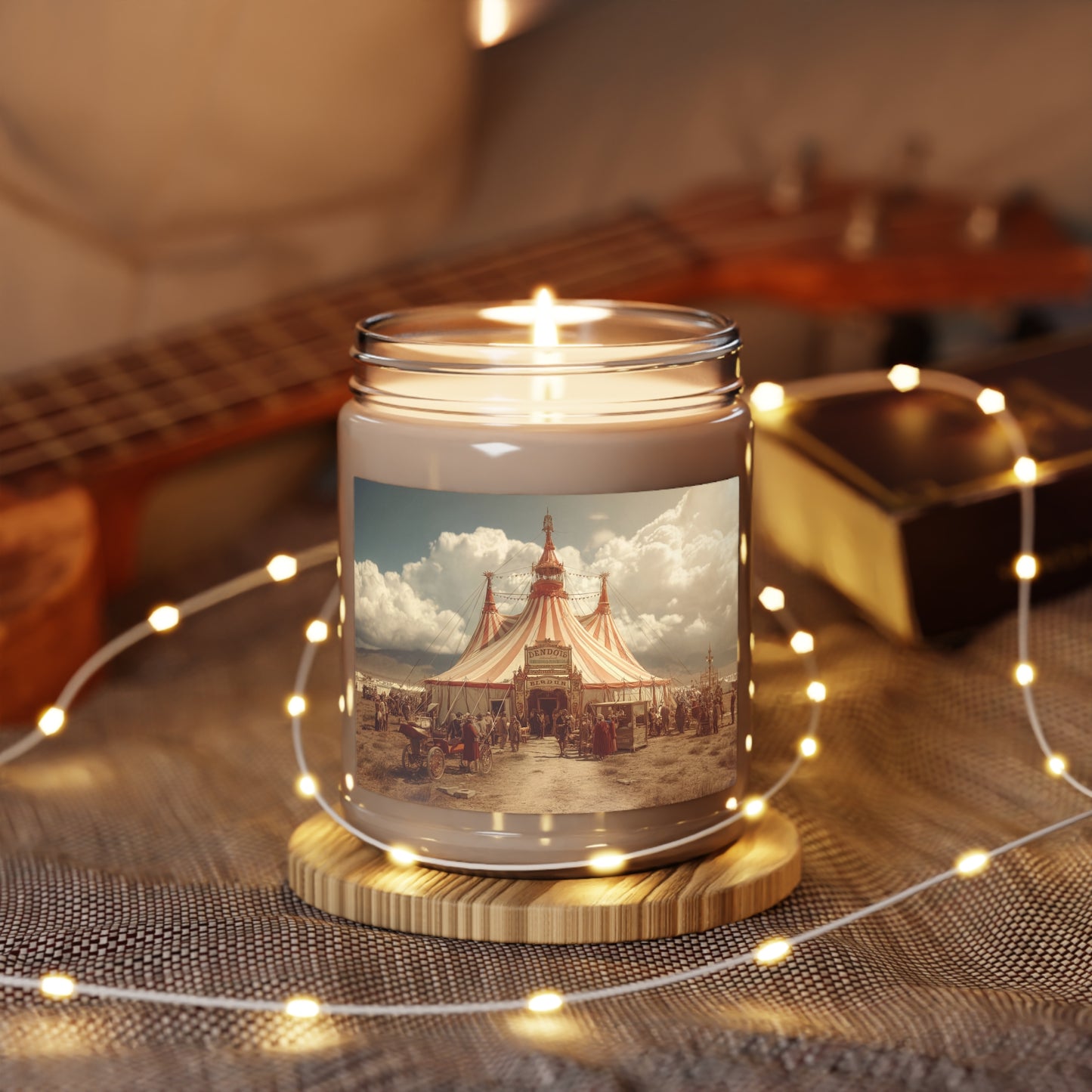 Grand Cirque Tent Scented Soy Candles with White Lid, 9oz – Sunset Spectacle at the Big Top