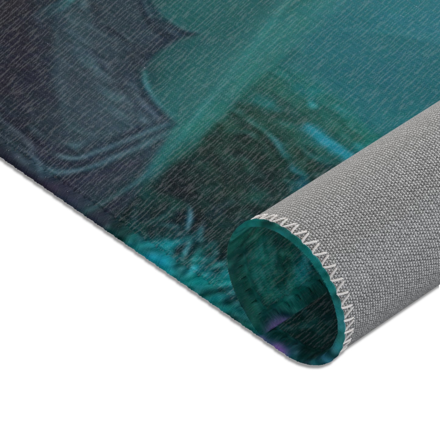 Elven Sentinel Area Rug – Twilight Grove with Glowing Blade
