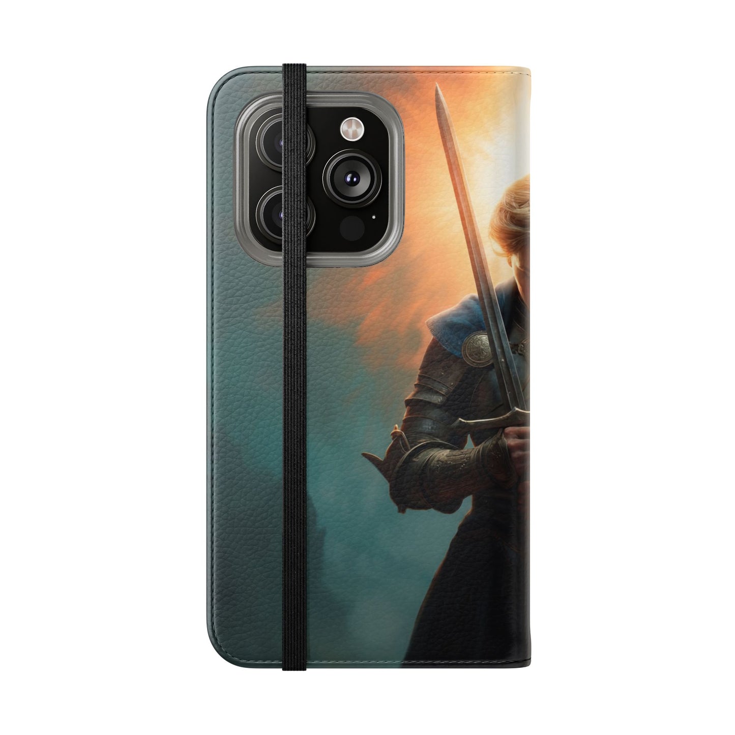 Dawn-Forged Knight Flip Cases – Radiant Armor Against Misty Skies