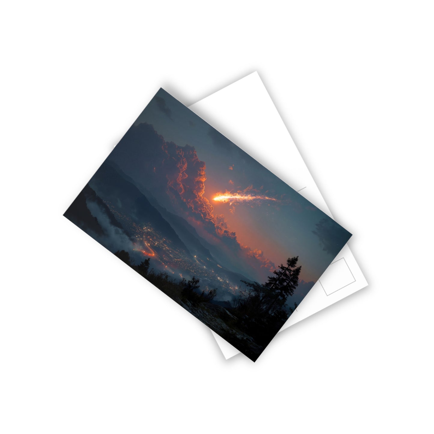 Meteor Trail Postcards (10pcs) – Twilight Mountain Observatory Scene