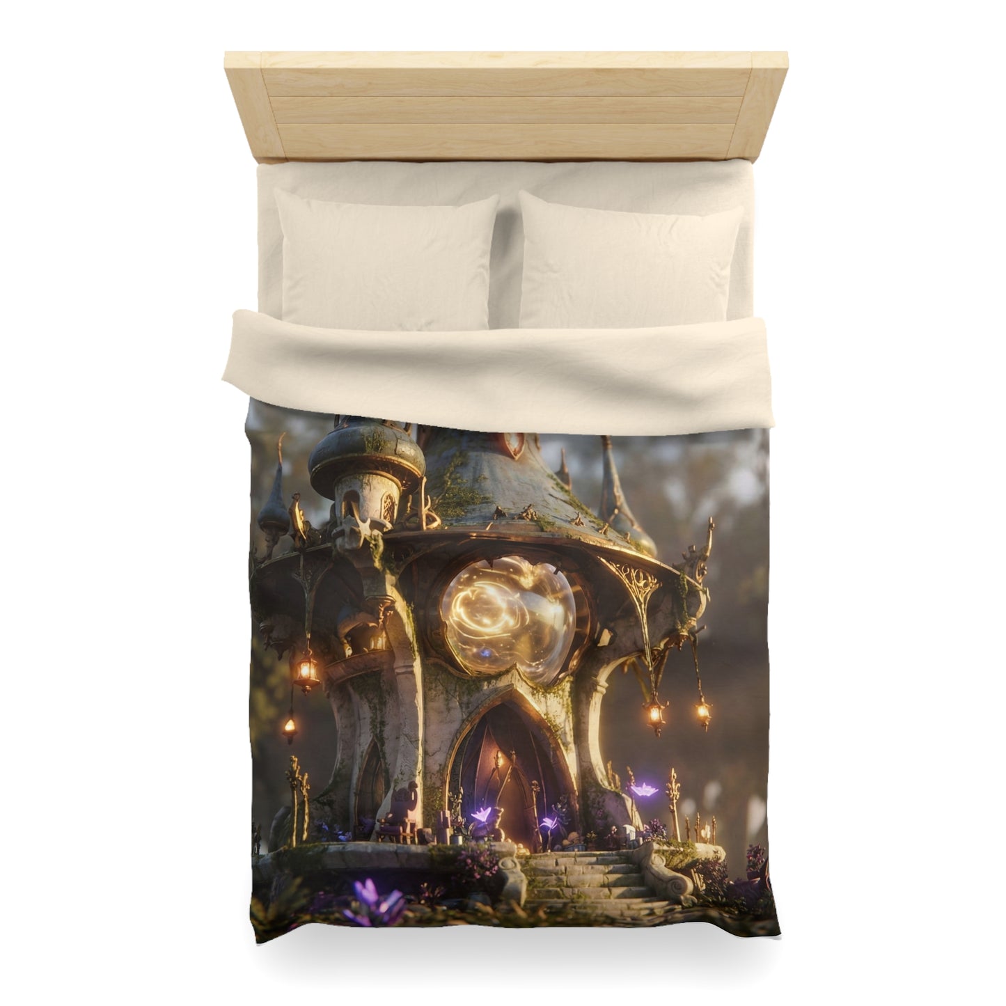 Whispering Observatory Duvet Cover – Twilight Magic in Stone