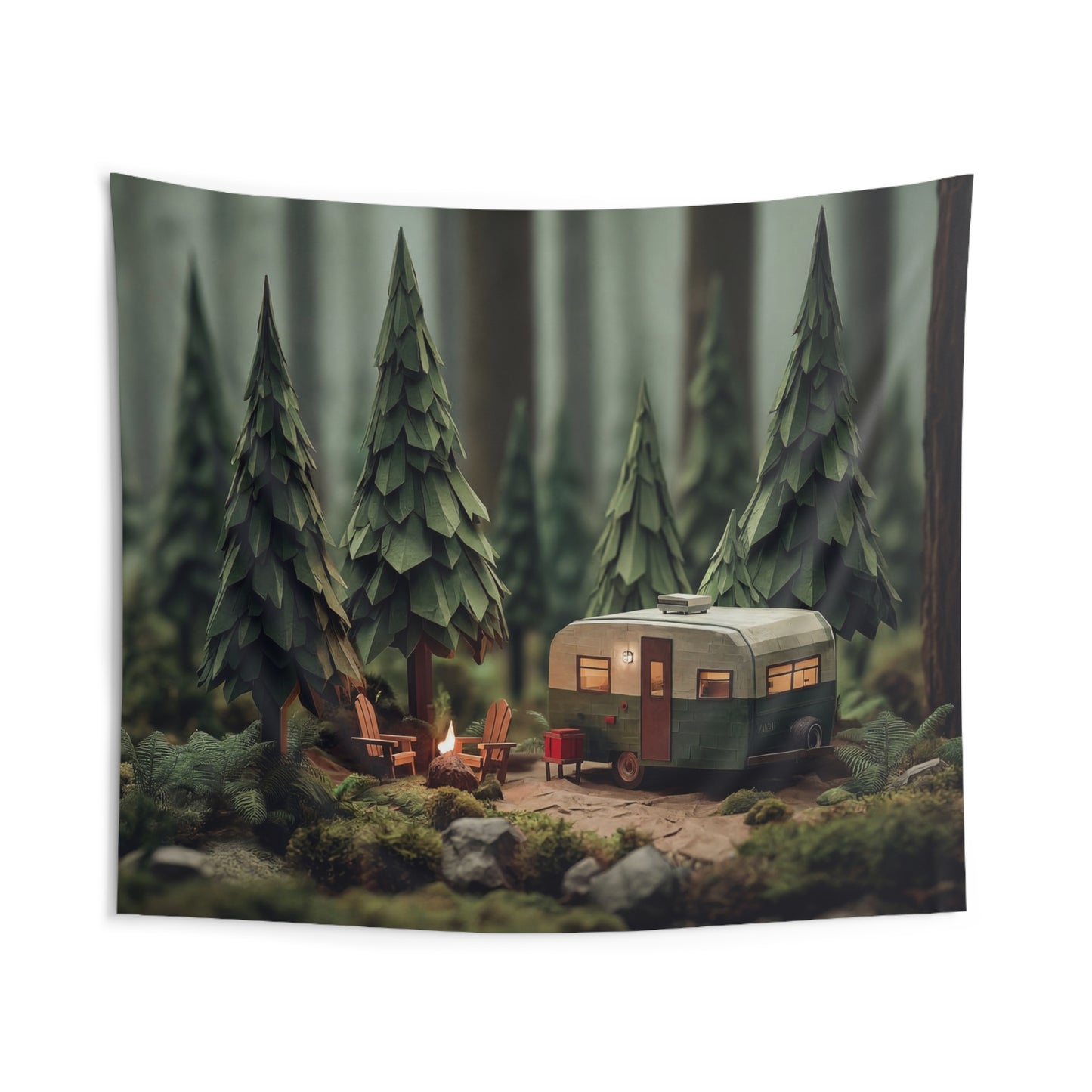Forest Campervan Indoor Wall Tapestries – Whispering Pines Retreat