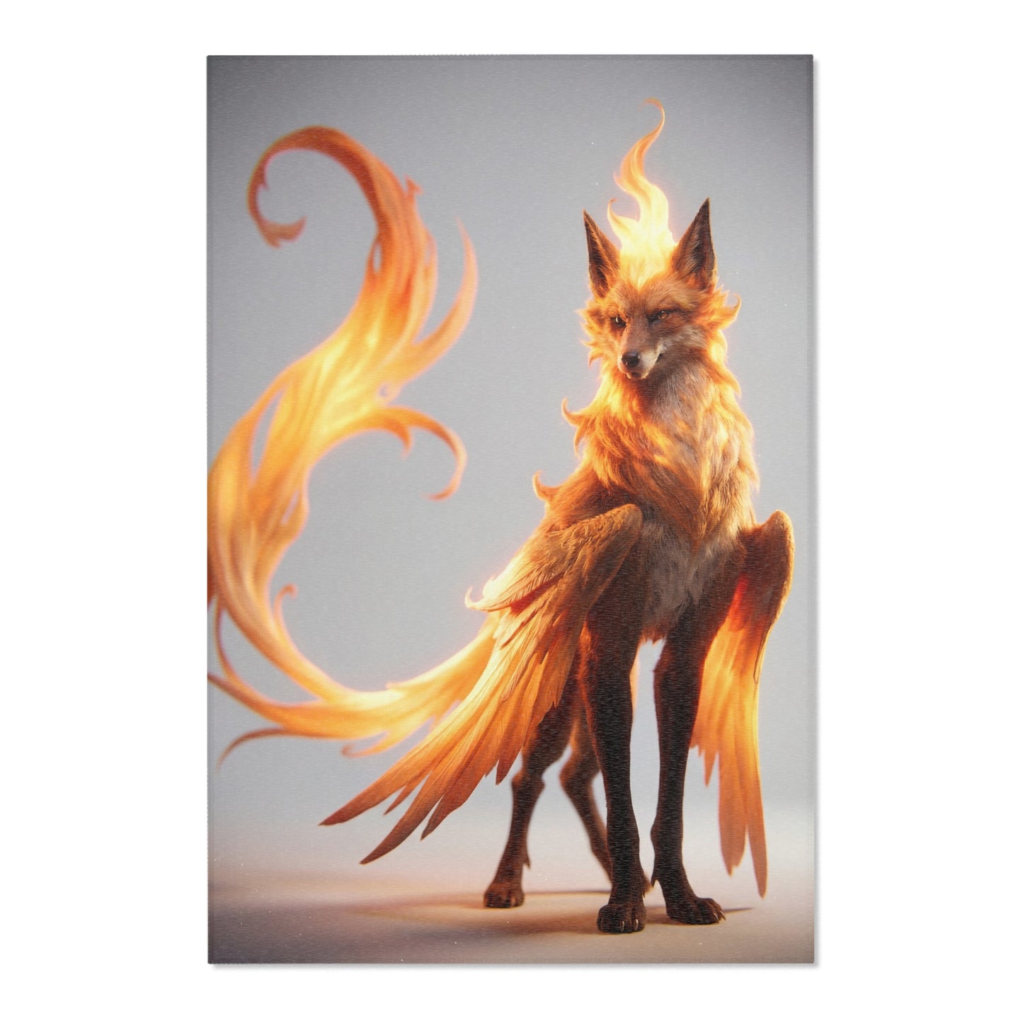 Phoenix Fox Area Rug – Amber Winged Flame Guardian