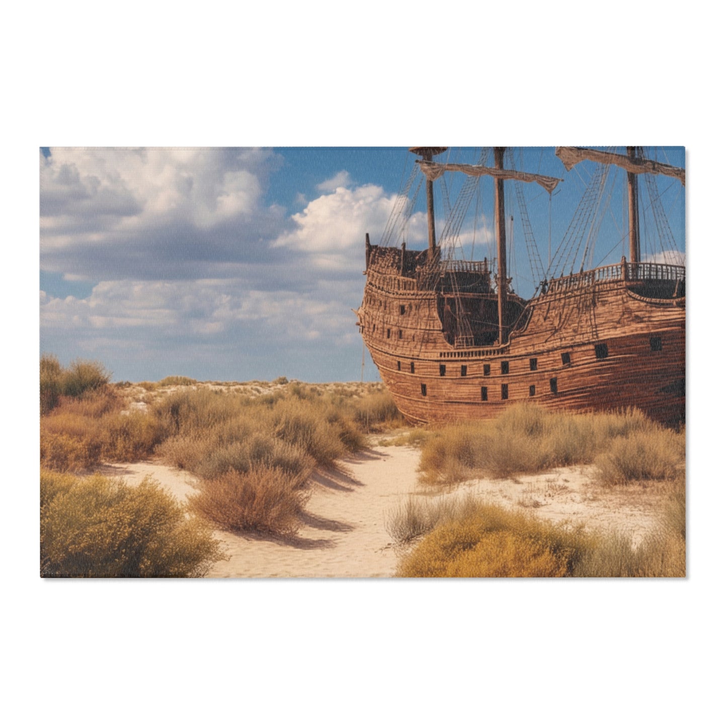 Desert Shipwreck Area Rug – Sun-Drenched Salvage Dreamscape
