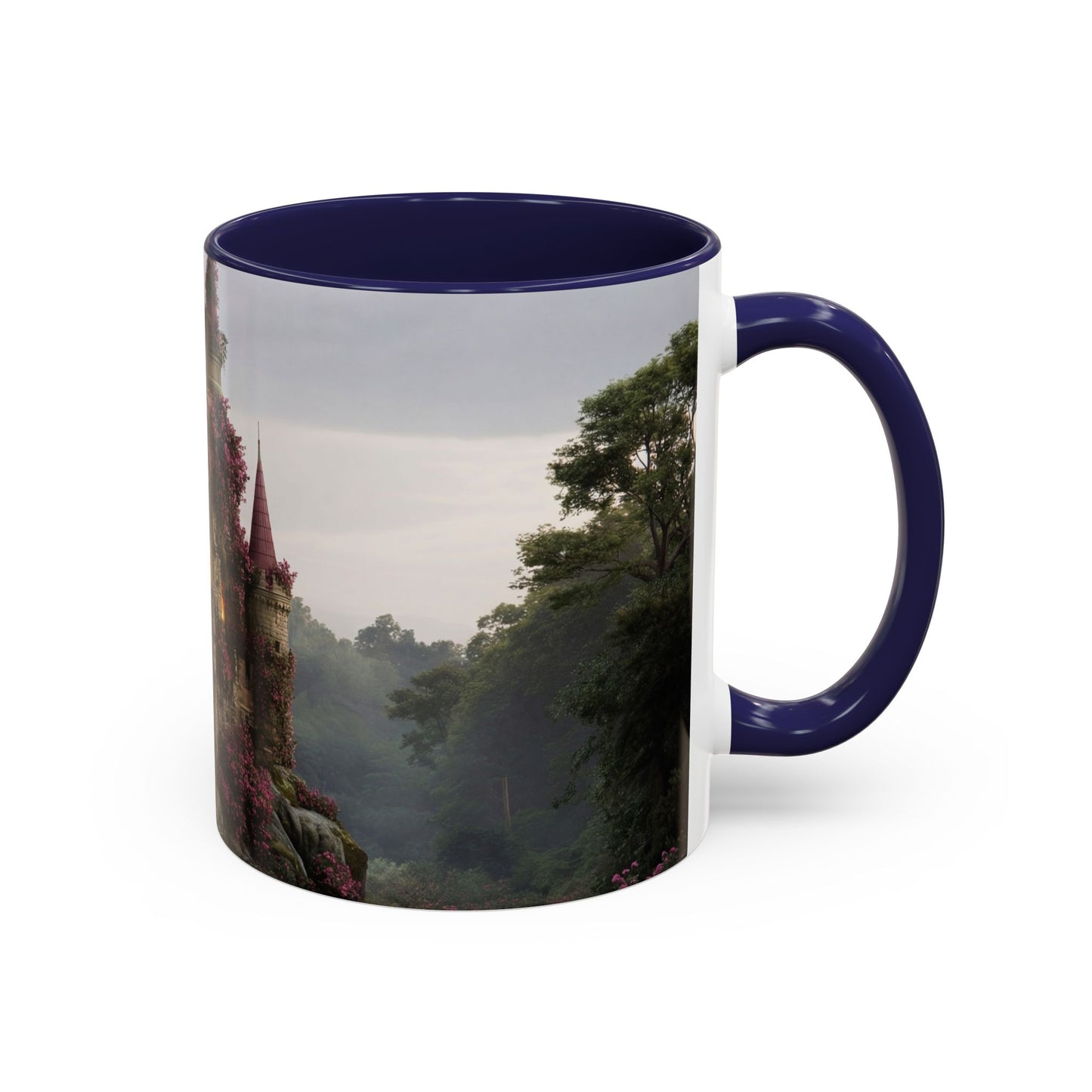 Rose-Clad Castle Accent Coffee Mug (11, 15oz) – Whispers of Twilight Blooms