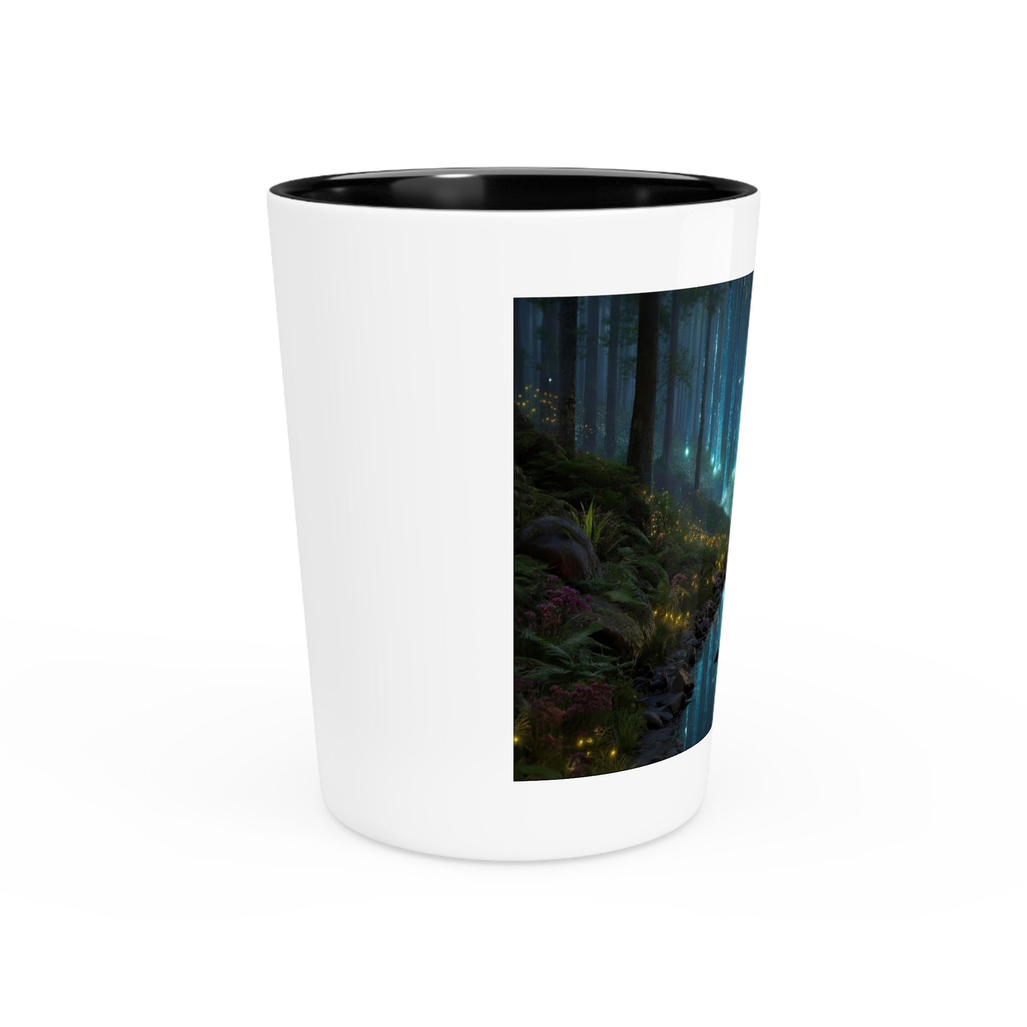 Celestial Waterfall Shot Glass – Midnight Forest Dreamscape