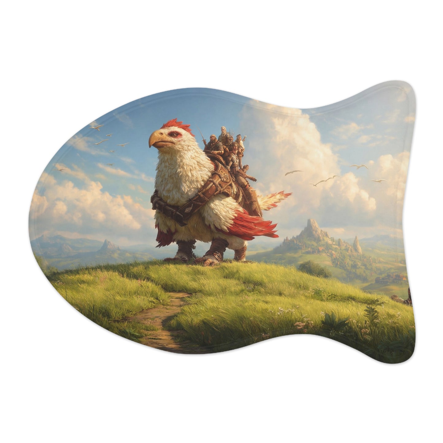 Skyward Eagle Rider Pet Feeding Mats – Sunlit Summit Adventure