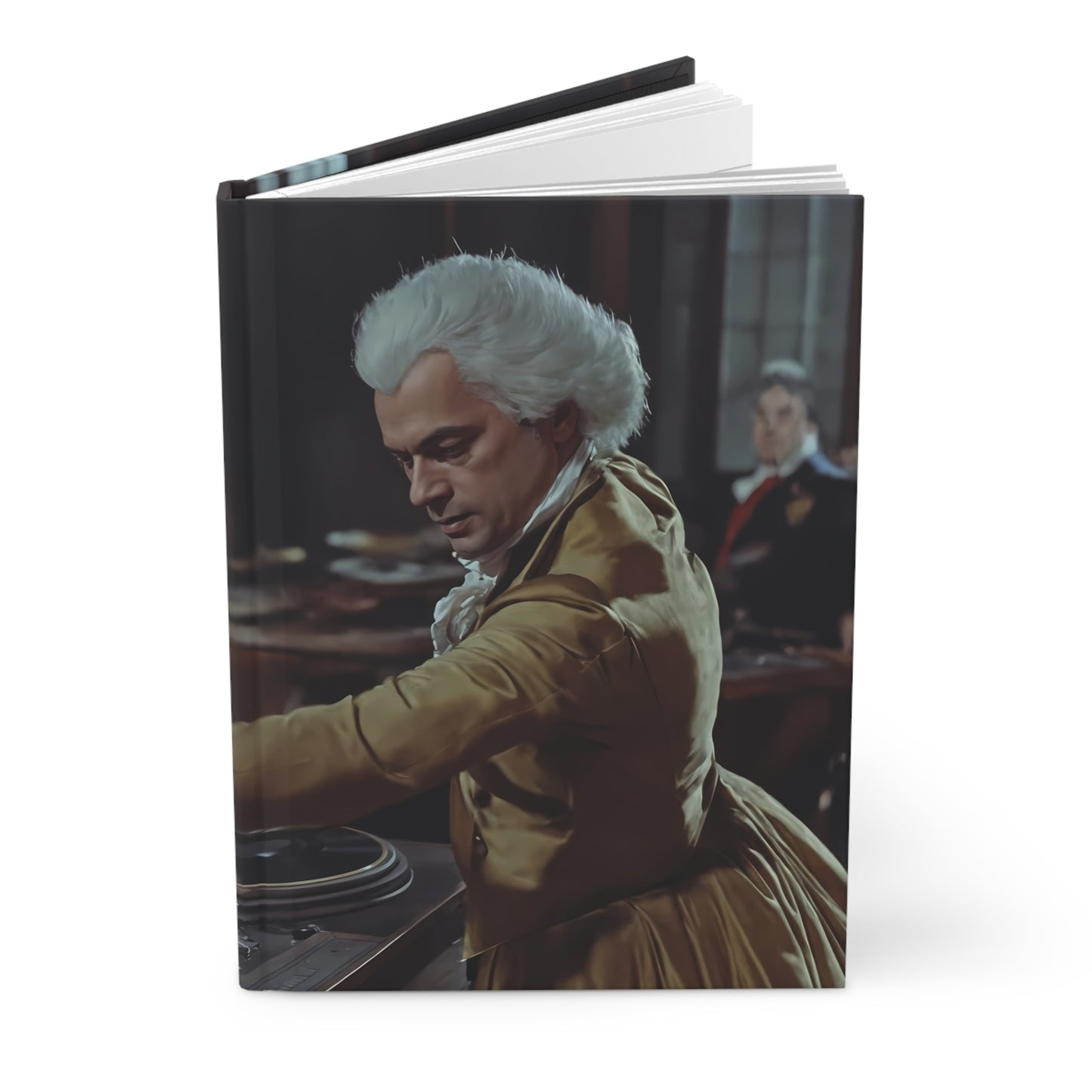 Baroque DJ Mozart Hardcover Journal Matte – Golden Vinyl Nightscape