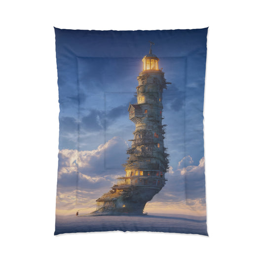 Skyborne Lighthouse Comforter – Twilight Beacon Dreamscape
