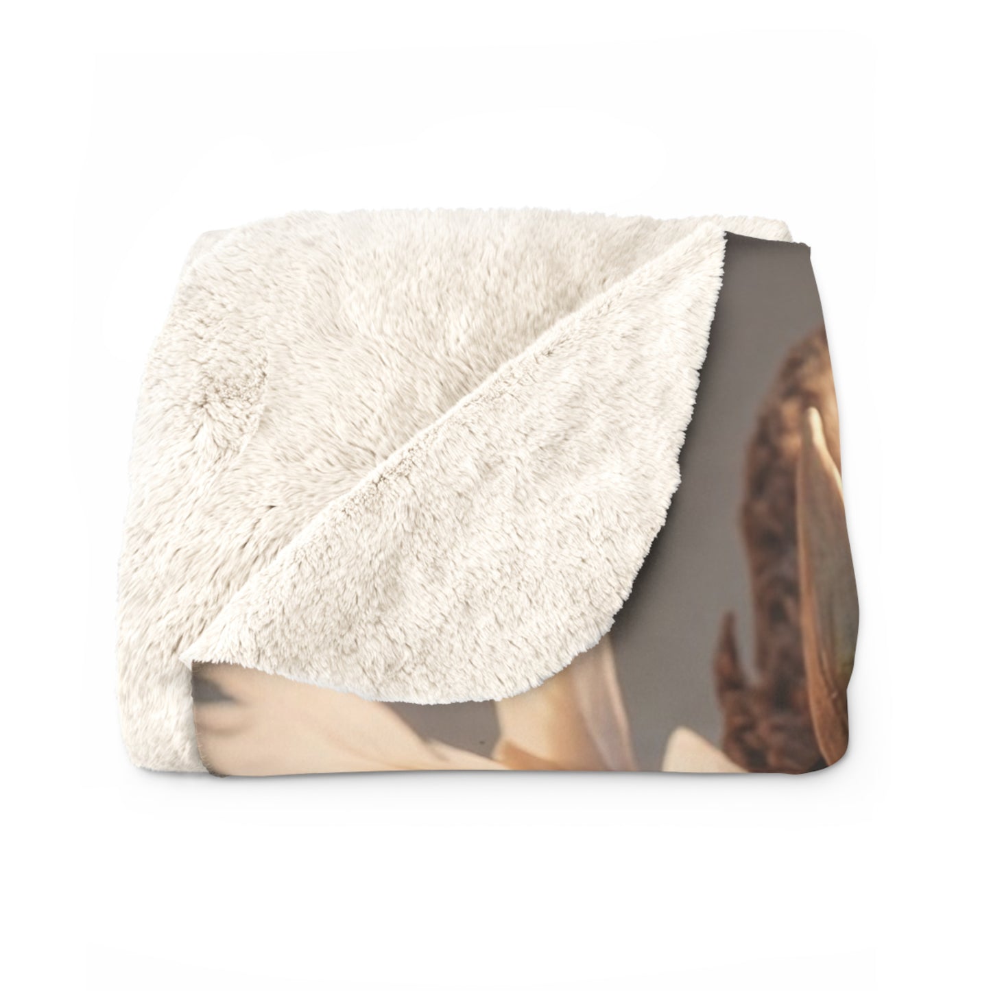 Radiant Feline Sentinel Sherpa Fleece Blanket – Sunlit Crowned Warrior Dreamscape
