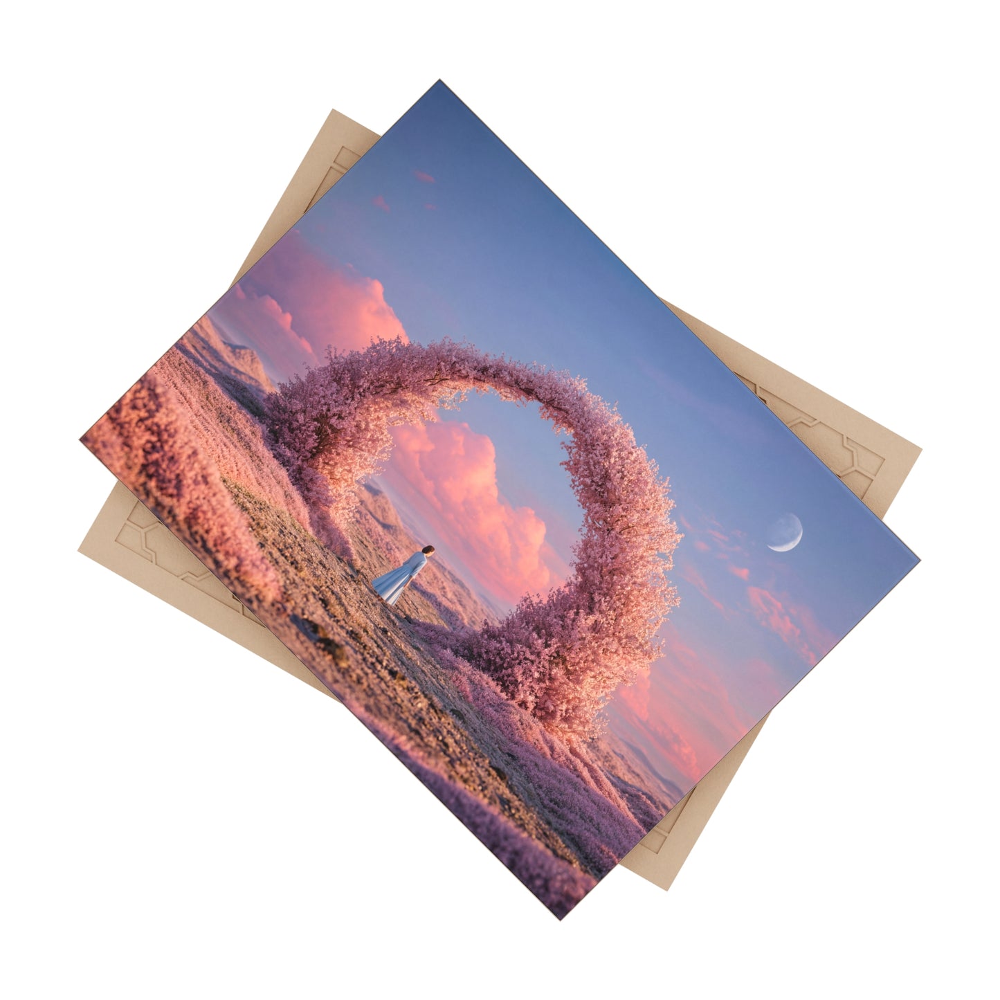 Cherry Blossom Portal Ceramic Photo Tile – A Whisper of Twilight
