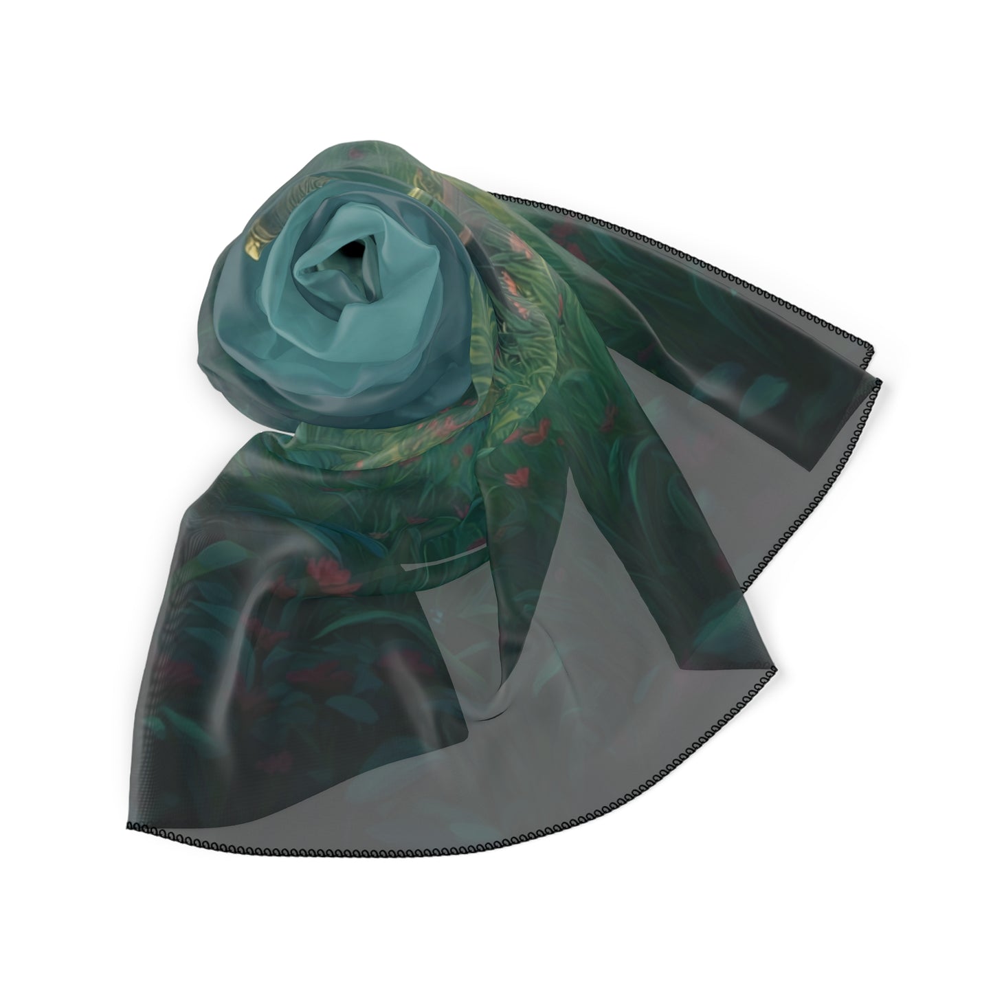 Forest Sentinel Poly Scarf – Moss-Draped Warrior in Twilight Grove