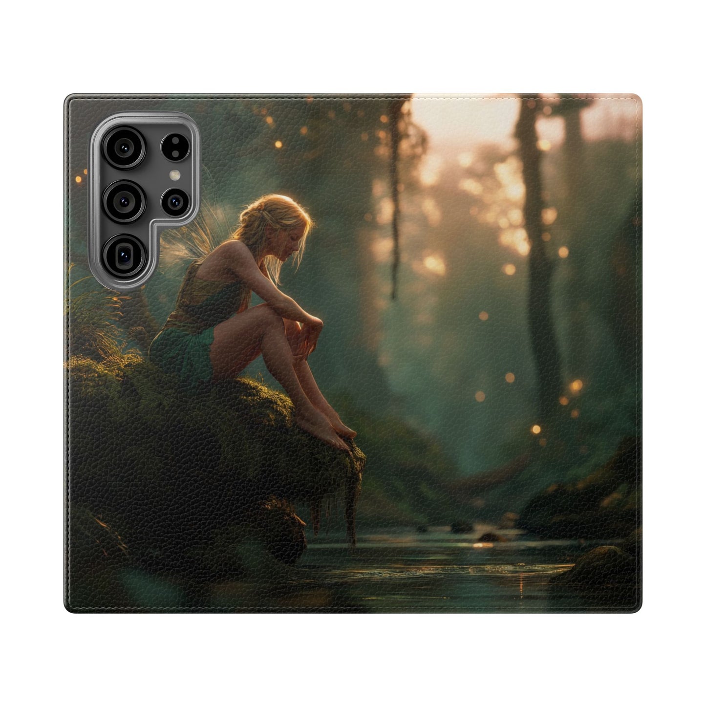 Mossy Bank Fairy Flip Cases – Golden Hour Sentinel Portrait