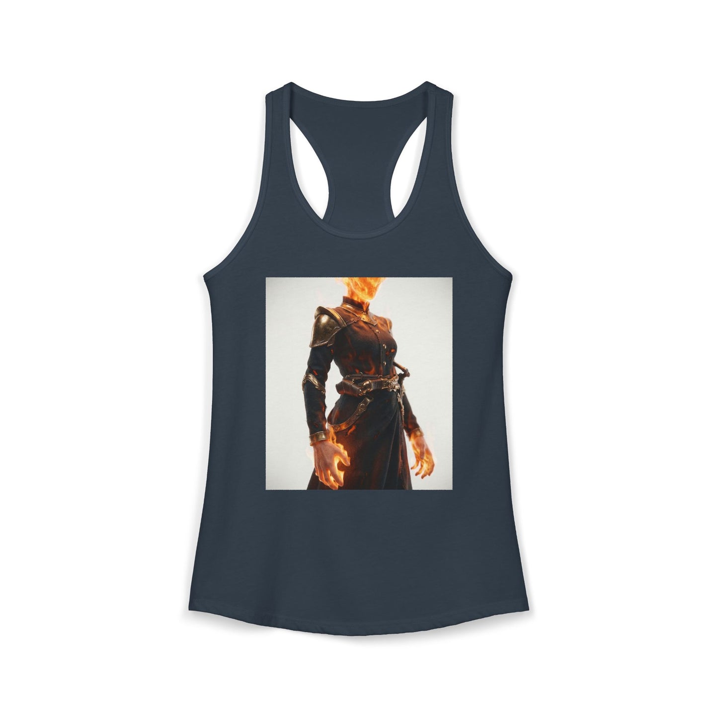 Ashen Firehead Sentinel Tank – Burnt Leather Armored Guardian Artwear