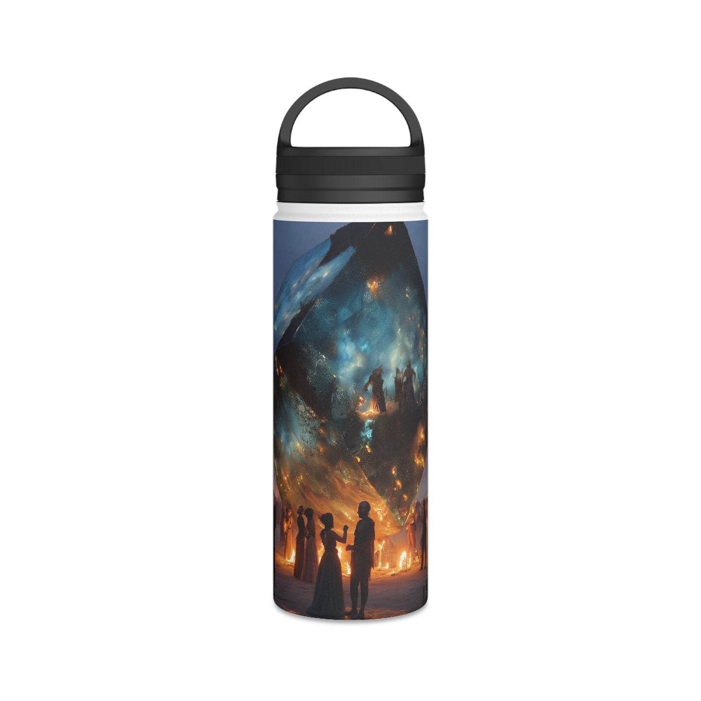 Celestial Cube Water Bottle – Handle Lid – Gateway to a Starlit Ceremony